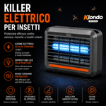 Lampada Antizanzare Elettrica UV Ricaricabile USB 6W con Base di Appoggio, Protezione per Interni ed Esterni Coperti Klondo