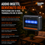 Lampada Antizanzare Elettrica UV Ricaricabile USB 6W con Base di Appoggio, Protezione per Interni ed Esterni Coperti Klondo