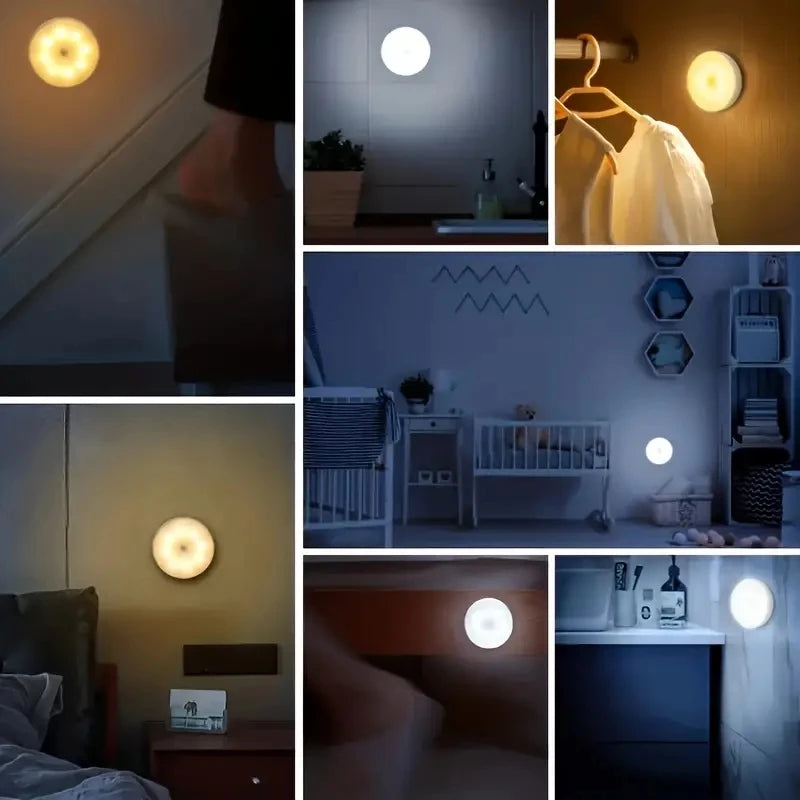 1pc Motion Sensor Night Light - Wireless LED Detector Lamp for Bedroom, Staircase, Closet, and Room Decor- Hinoki Milano