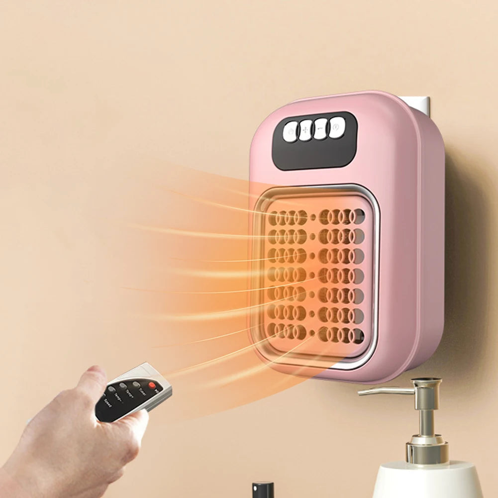 600W Portable Heater Mini Electric Heater Plug in Wall Room Heater Home Appliance Heating Stove Radiator Remote Warmer Machine Hinoki Milano
