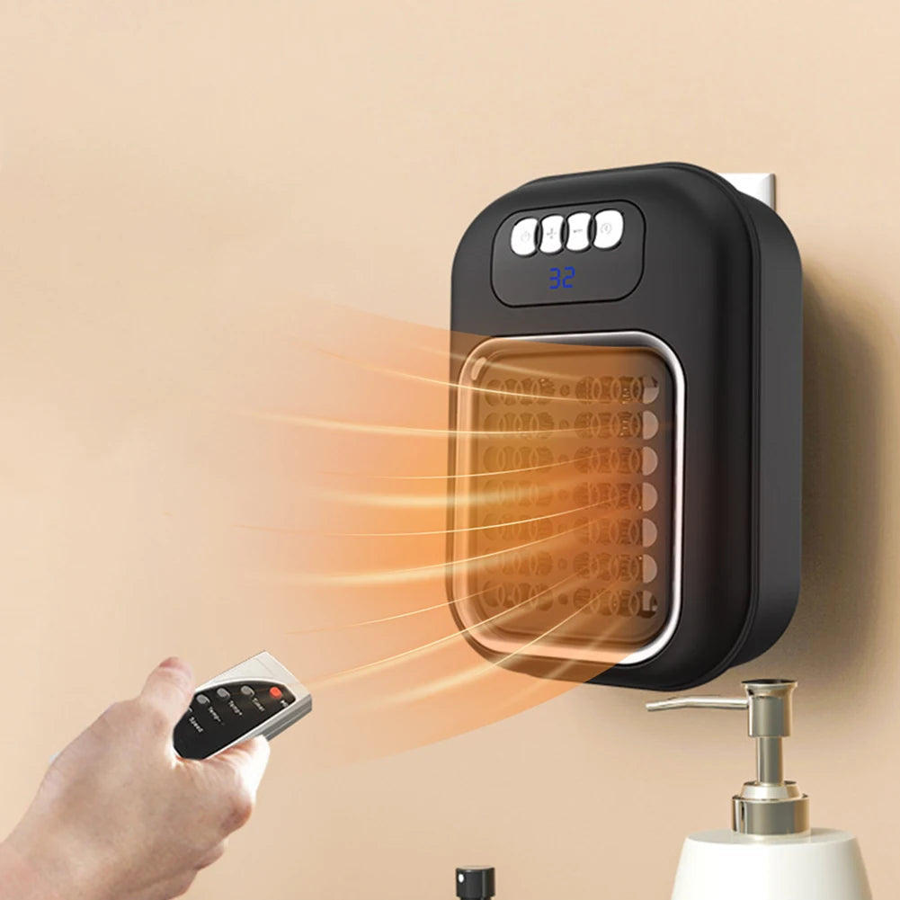 600W Portable Heater Mini Electric Heater Plug in Wall Room Heater Home Appliance Heating Stove Radiator Remote Warmer Machine Hinoki Milano