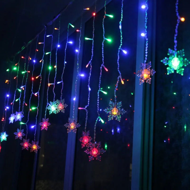 3.2M Christmas Snowflakes LED String Lights Flashing Fairy Curtain Lights Waterproof For Holiday Party Wedding Xmas Decoration Hinoki Milano