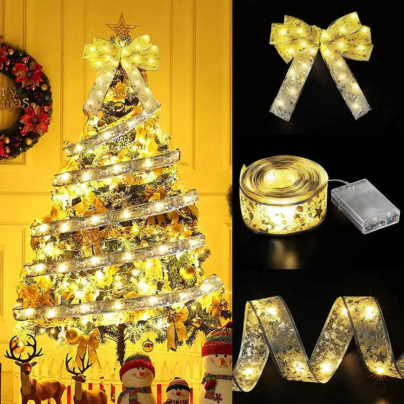 Indoor String Lights Battery Operated Christmas Ribbon with Lights Christmas Tree Accessories Decoration for Christmas New Year Hinoki Milano