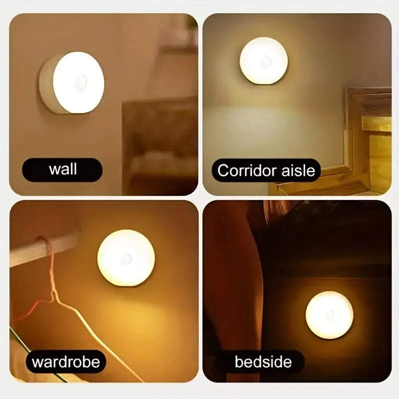1pc Motion Sensor Night Light - Wireless LED Detector Lamp for Bedroom, Staircase, Closet, and Room Decor- Hinoki Milano