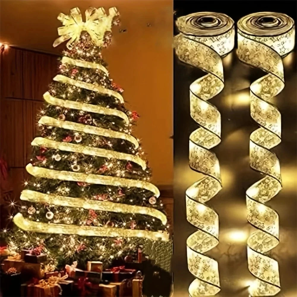 Indoor String Lights Battery Operated Christmas Ribbon with Lights Christmas Tree Accessories Decoration for Christmas New Year Hinoki Milano