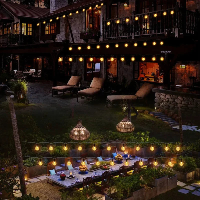 2024 New Solar Crystal Globe LED String Lights LED Solar Outdoor Light IP65 Fairy Light Christmas Garland for Garden Party Decor Hinoki Milano