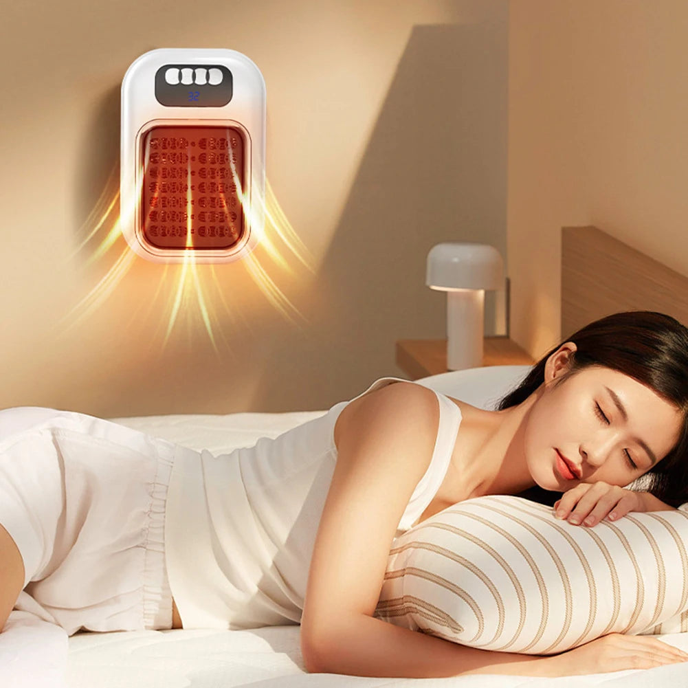 600W Portable Heater Mini Electric Heater Plug in Wall Room Heater Home Appliance Heating Stove Radiator Remote Warmer Machine Hinoki Milano