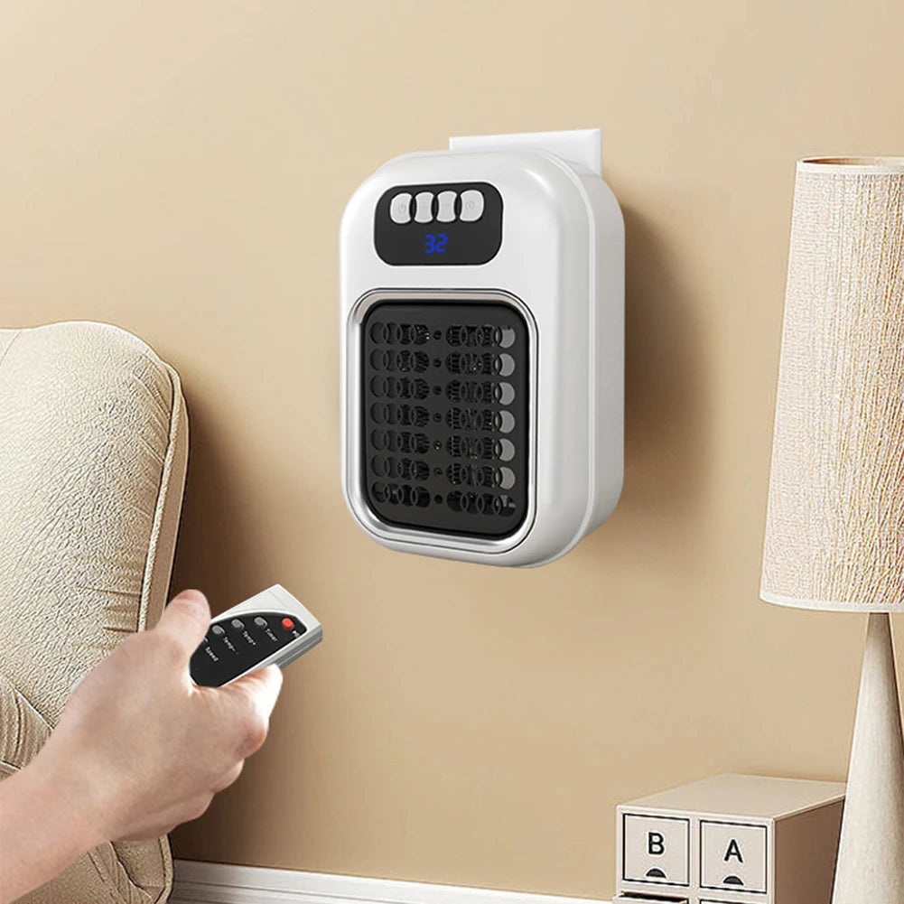 600W Portable Heater Mini Electric Heater Plug in Wall Room Heater Home Appliance Heating Stove Radiator Remote Warmer Machine Hinoki Milano