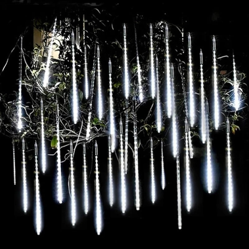 Outdoor  Meteor Shower Christmas Lights 10 Tubes 192 Led Hanging String Lights for Garden Tree Holiday Party Decoation Lamp Hinoki Milano