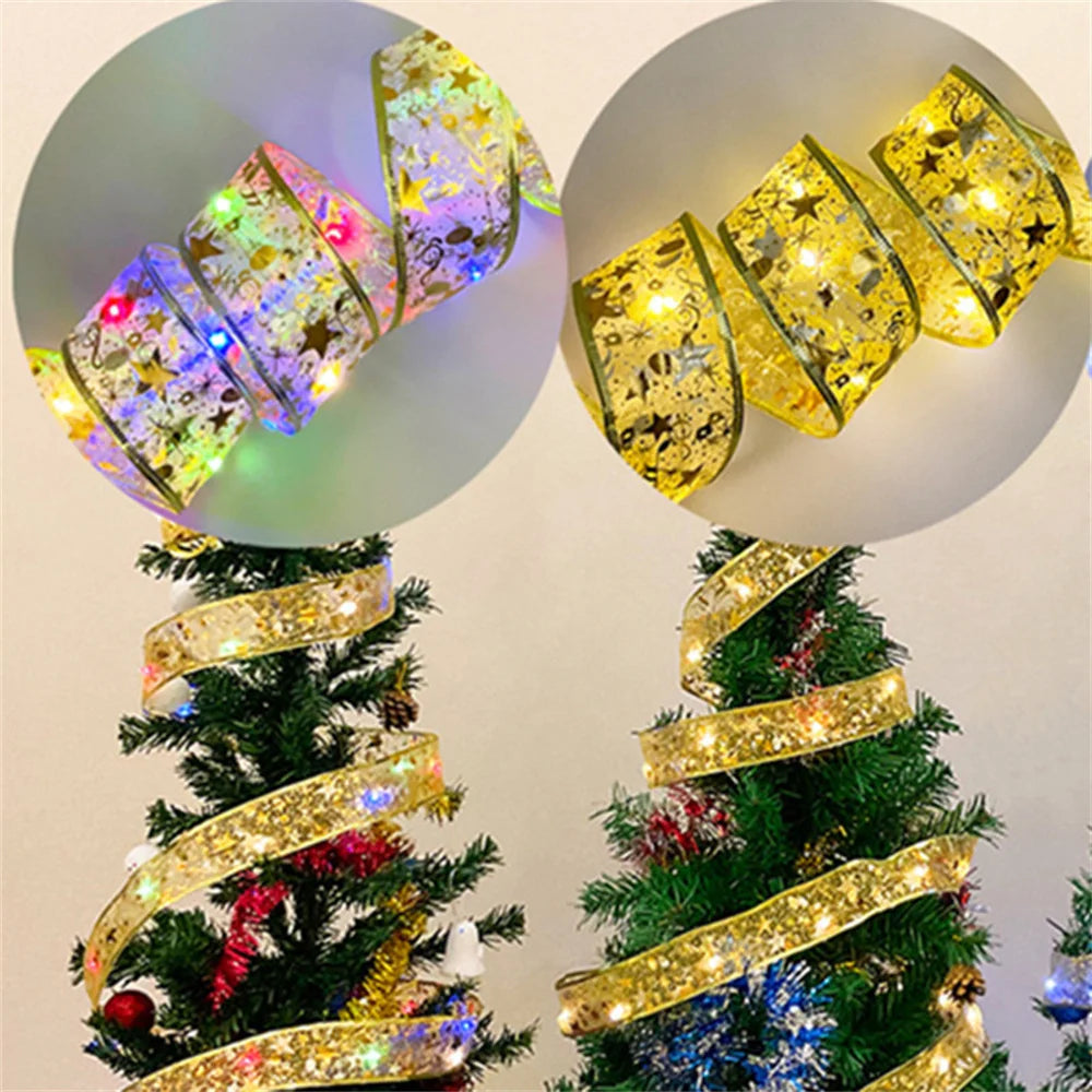 Indoor String Lights Battery Operated Christmas Ribbon with Lights Christmas Tree Accessories Decoration for Christmas New Year Hinoki Milano