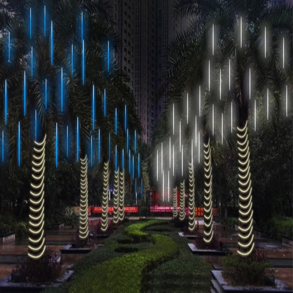 Outdoor  Meteor Shower Christmas Lights 10 Tubes 192 Led Hanging String Lights for Garden Tree Holiday Party Decoation Lamp Hinoki Milano