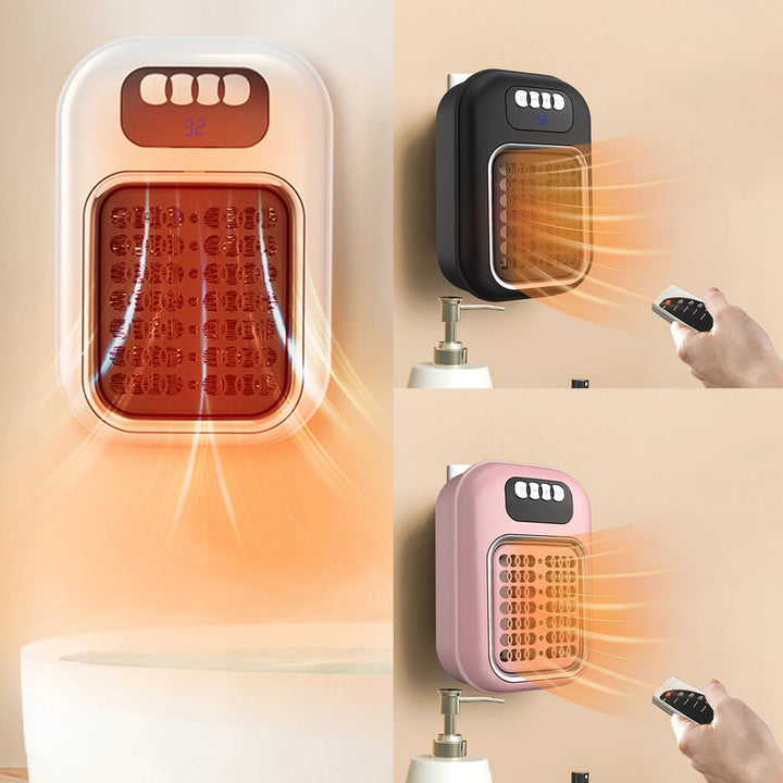 600W Portable Heater Mini Electric Heater Plug in Wall Room Heater Home Appliance Heating Stove Radiator Remote Warmer Machine Hinoki Milano