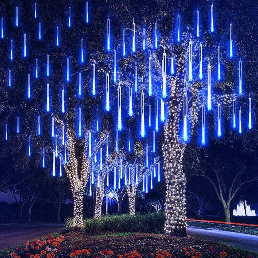 Outdoor  Meteor Shower Christmas Lights 10 Tubes 192 Led Hanging String Lights for Garden Tree Holiday Party Decoation Lamp Hinoki Milano