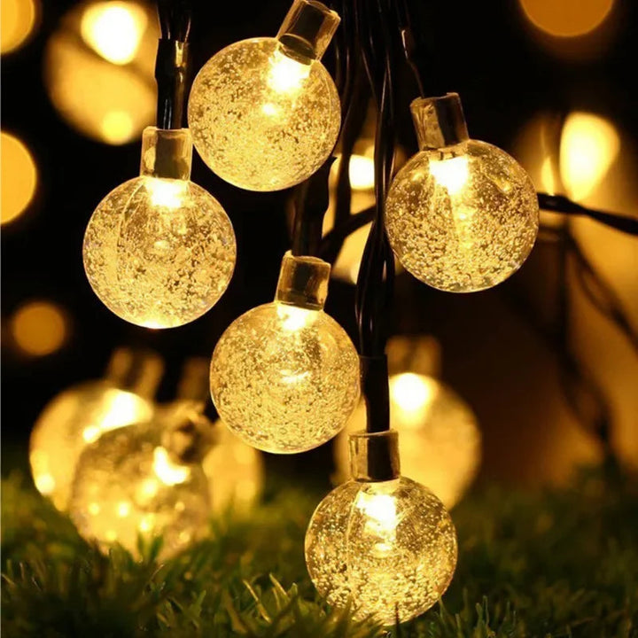 2024 New Solar Crystal Globe LED String Lights LED Solar Outdoor Light IP65 Fairy Light Christmas Garland for Garden Party Decor Hinoki Milano