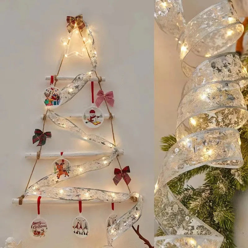 Indoor String Lights Battery Operated Christmas Ribbon with Lights Christmas Tree Accessories Decoration for Christmas New Year Hinoki Milano