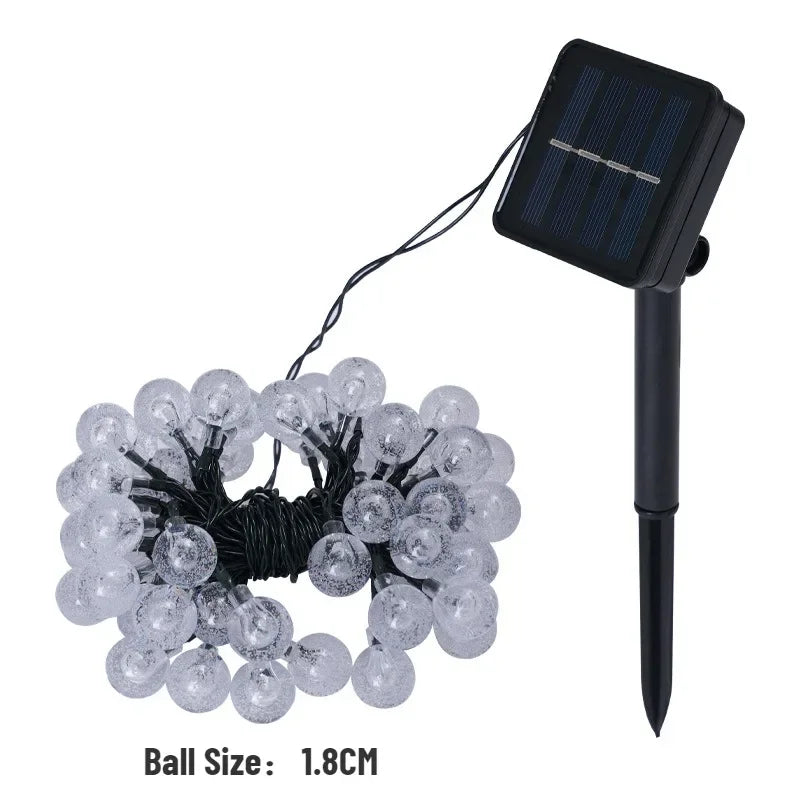 2024 New Solar Crystal Globe LED String Lights LED Solar Outdoor Light IP65 Fairy Light Christmas Garland for Garden Party Decor Hinoki Milano