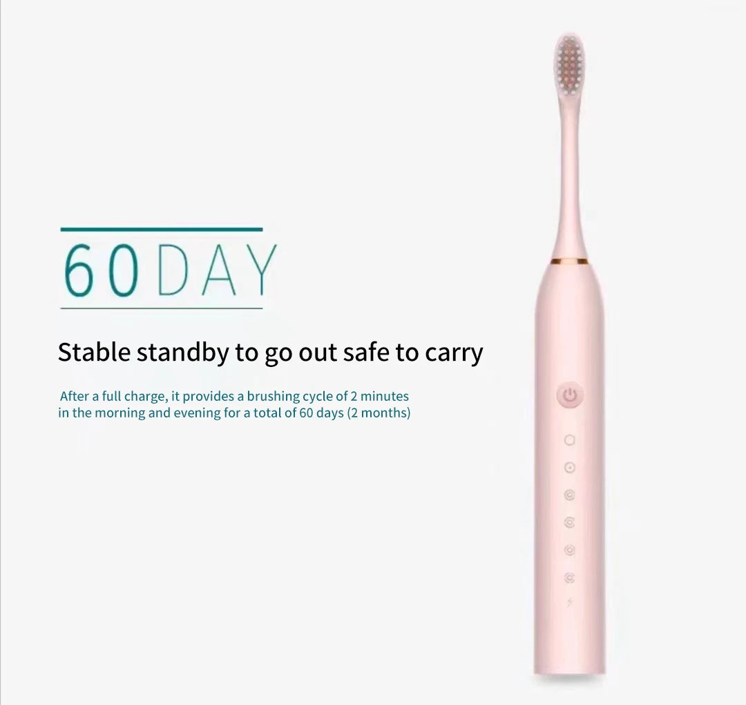 Sonic Electric Toothbrush for Adults IPX7 Waterproof DuPont Brush Head USB Rechargeable High Frequency Cleaning 6 Cleaning Modes Hinoki Milano