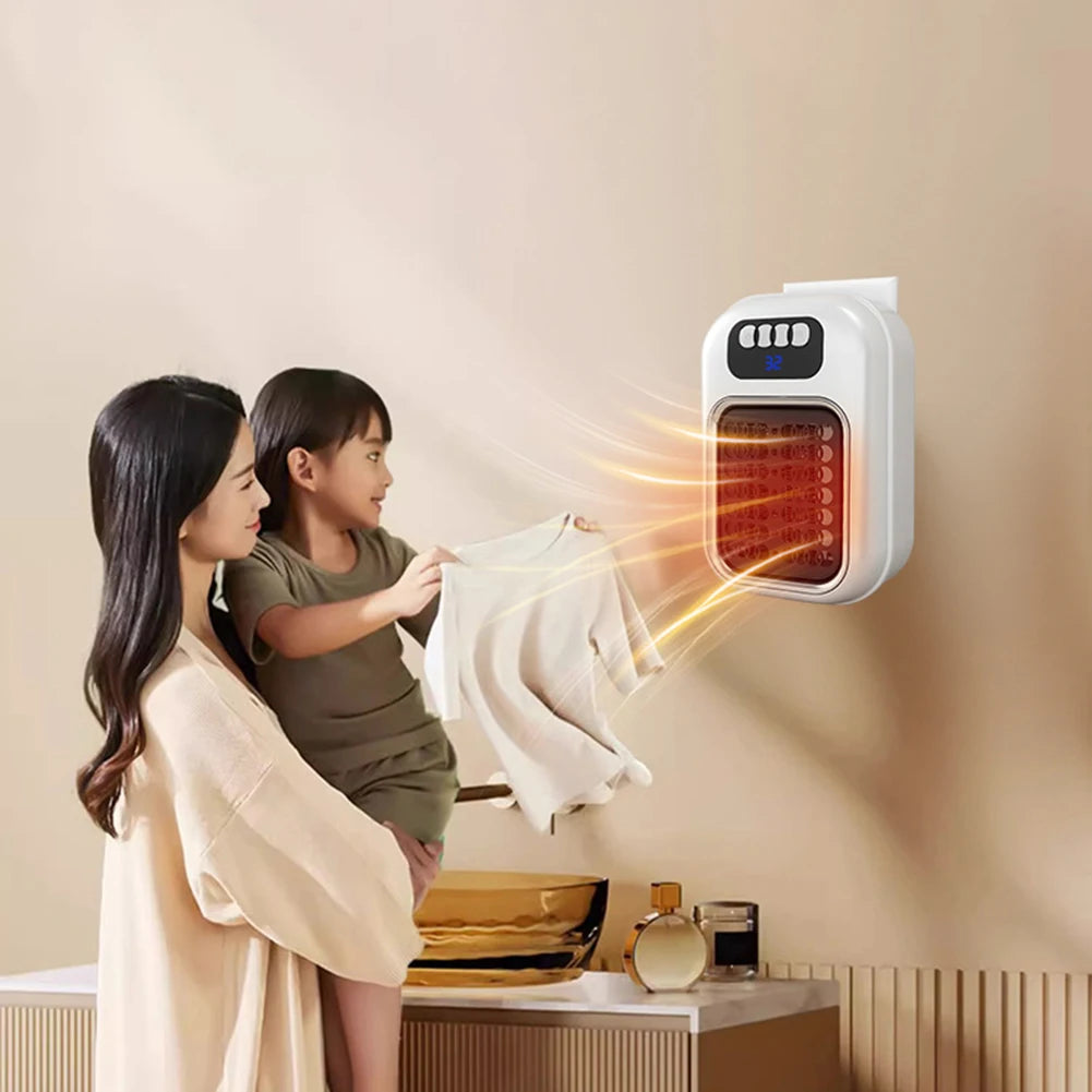 600W Portable Heater Mini Electric Heater Plug in Wall Room Heater Home Appliance Heating Stove Radiator Remote Warmer Machine Hinoki Milano