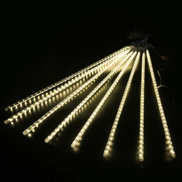 Outdoor  Meteor Shower Christmas Lights 10 Tubes 192 Led Hanging String Lights for Garden Tree Holiday Party Decoation Lamp Hinoki Milano