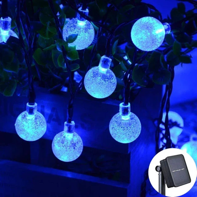 2024 New Solar Crystal Globe LED String Lights LED Solar Outdoor Light IP65 Fairy Light Christmas Garland for Garden Party Decor Hinoki Milano