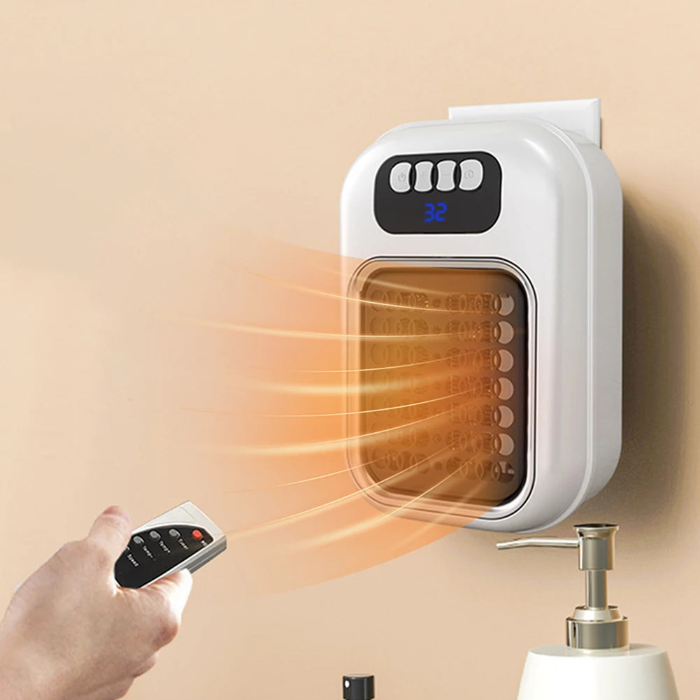 600W Portable Heater Mini Electric Heater Plug in Wall Room Heater Home Appliance Heating Stove Radiator Remote Warmer Machine Hinoki Milano