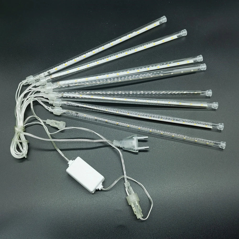 Outdoor  Meteor Shower Christmas Lights 10 Tubes 192 Led Hanging String Lights for Garden Tree Holiday Party Decoation Lamp Hinoki Milano