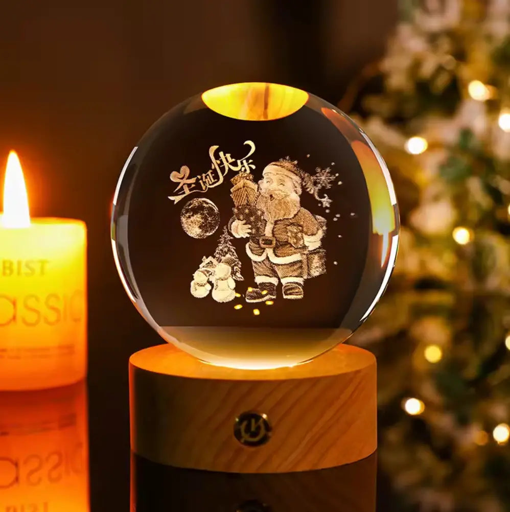 Sfera Luminosa Natalizia con Base in Legno – Edizione Speciale Xmas 60 cm Hinoki Milano