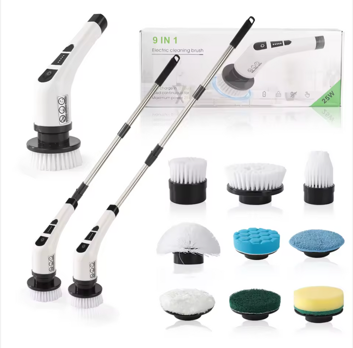 Spazzola Elettrica Rotante 9-in-1 Senza Fili – Pulizia Profonda Senza Sforzo Klondo