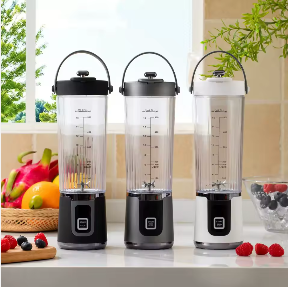 Frullatore Portatile Ricaricabile USB 500ml – Blender Multifunzione ad Alta Potenza con Lame in Acciaio Inox Klondo