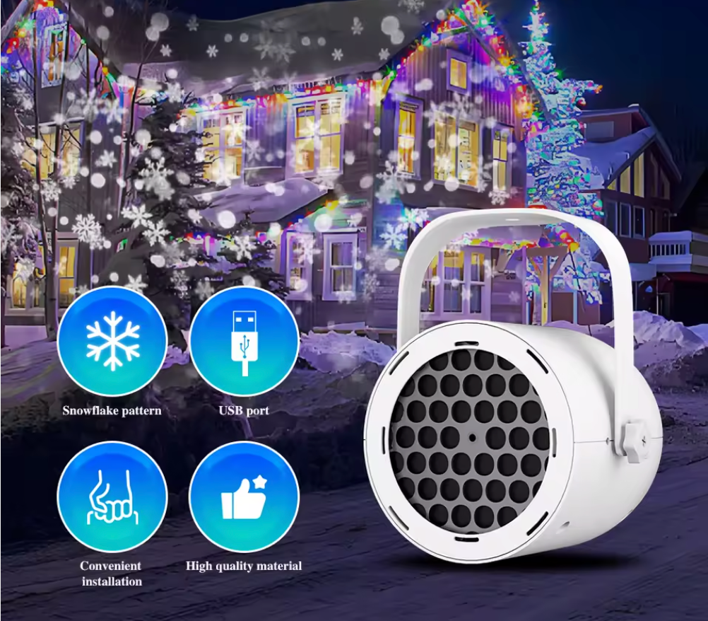 Proiettore Luci Natalizie a Fiocchi USB Hinoki Milano