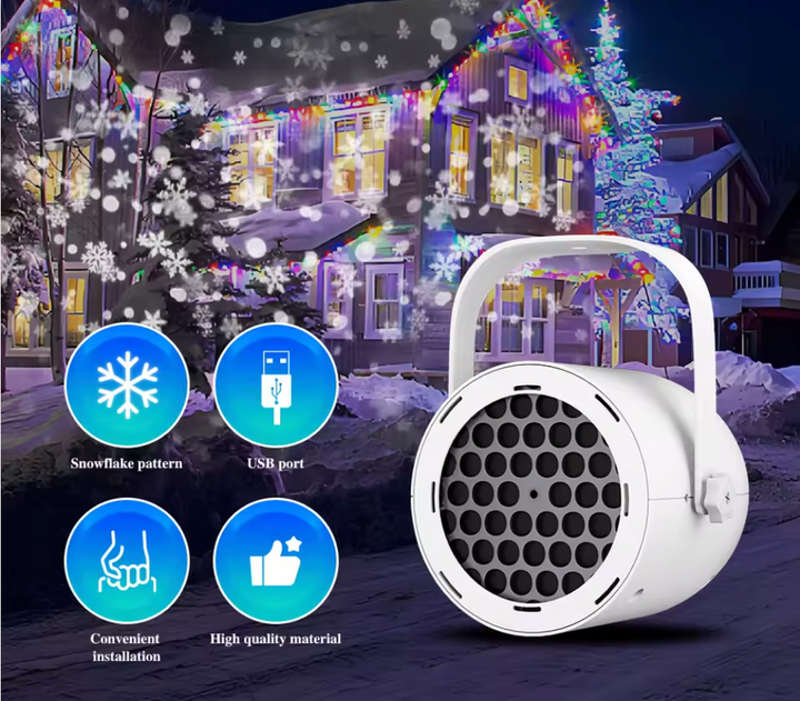 Proiettore Luci Natalizie a Fiocchi USB Hinoki Milano