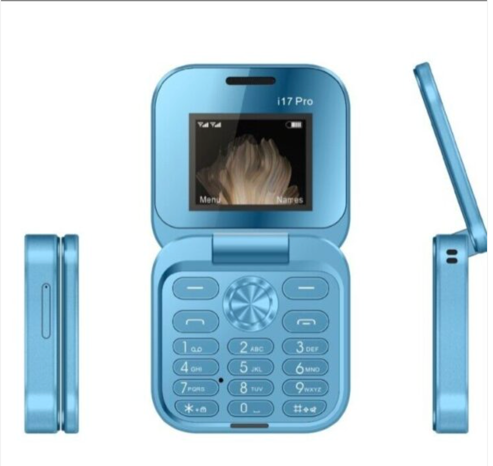 Mini Flip I17 Pro – Cellulare Pieghevole Dual SIM con Tastiera Grande, Torcia LED, Tascabile Klondo