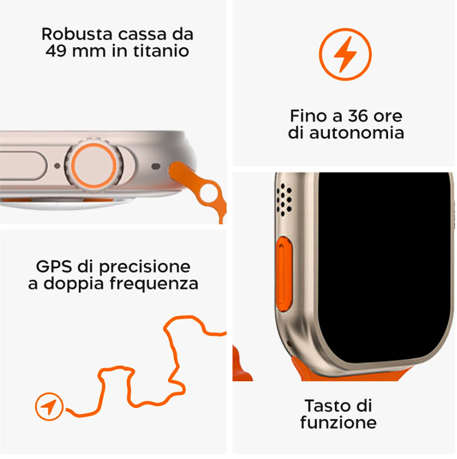 Smartwatch Intelligente S9 49 mm – Orologio Digitale con Doppio Cinturino