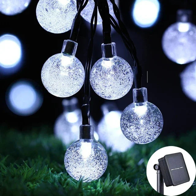 2024 New Solar Crystal Globe LED String Lights LED Solar Outdoor Light IP65 Fairy Light Christmas Garland for Garden Party Decor Hinoki Milano