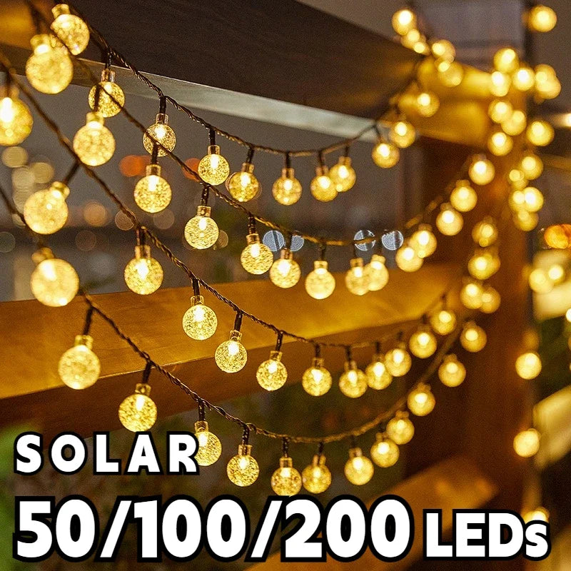 2024 New Solar Crystal Globe LED String Lights LED Solar Outdoor Light IP65 Fairy Light Christmas Garland for Garden Party Decor Hinoki Milano