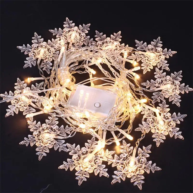 3.2M Christmas Snowflakes LED String Lights Flashing Fairy Curtain Lights Waterproof For Holiday Party Wedding Xmas Decoration Hinoki Milano