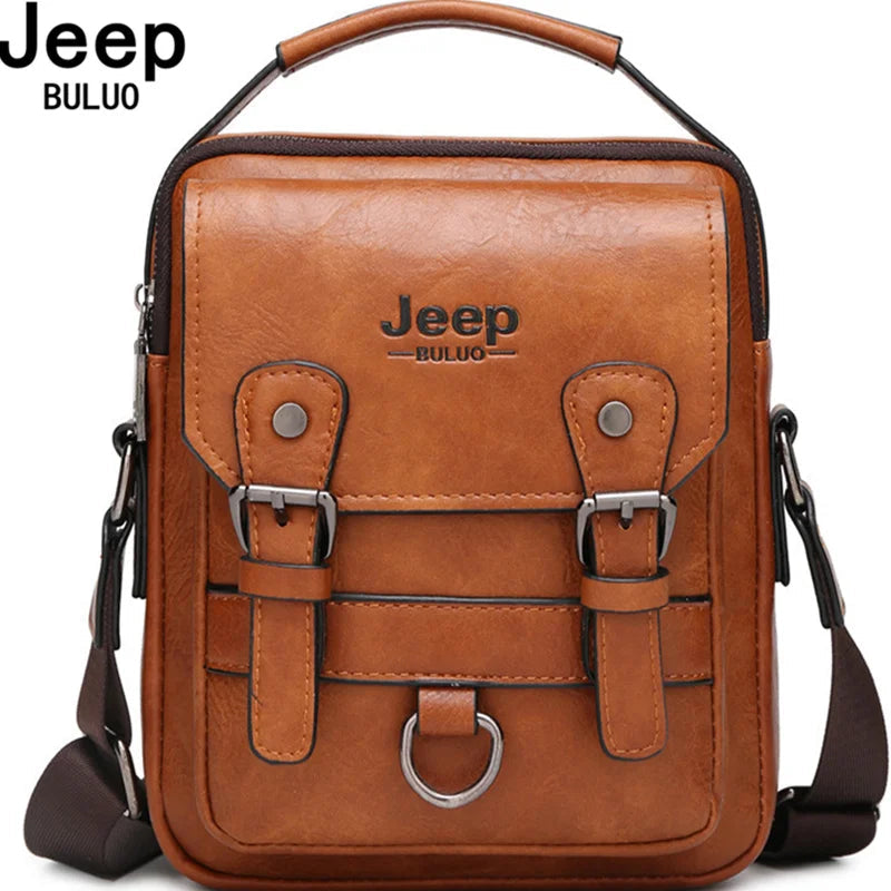 JEEP BULUO Multi-function Business Handbags Men New Man's Shoulder Bag Large Capacity Leather Messenger Bag Crossbody Big Brand Hinoki Milano