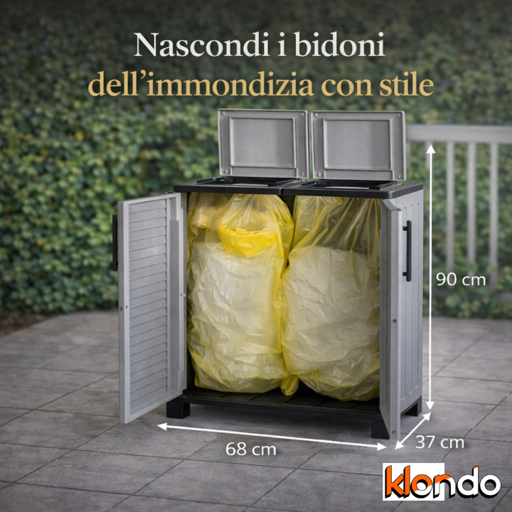 Armadio Pattumiera Esterno Eco – Mobile Raccolta Differenziata da Esterno Klondo