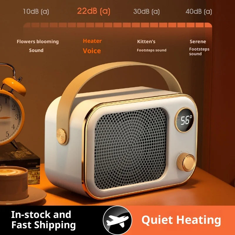 New Mini Electric Heater - Ceramic PTC Heating Warm Air Blower for Home Office Desktop Use Hinoki Milano