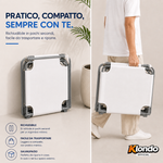 Lettino Spiaggia Pieghevole con Schienale Regolabile – Telo in Poliestere e PVC con Tasca Laterale – Struttura in Acciaio – Portatile e Salvaspazio Klondo