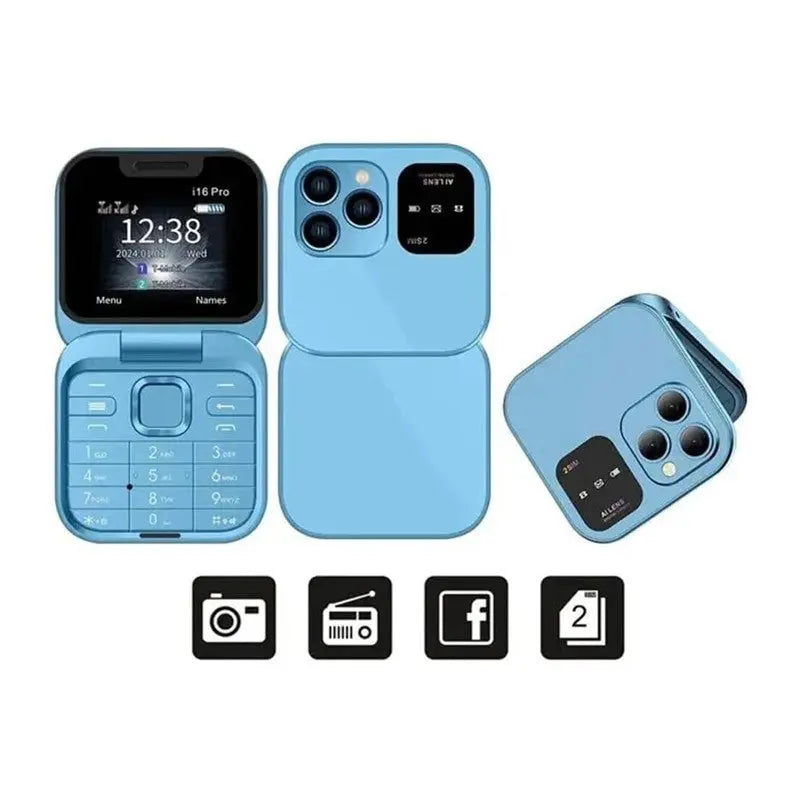 i16 Pro – Mini Flip Phone Hinoki Milano