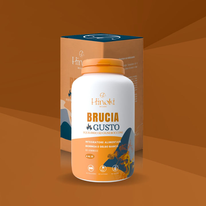 Gommose Brucia Gusto con Moringa, Gelso Bianco, e Melissa per accelerare il metabolismo e favorire la perdita di peso.