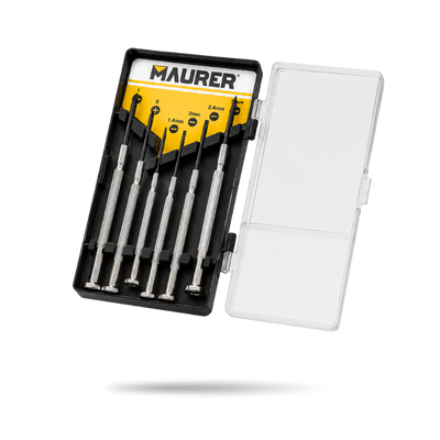 Set Cacciaviti di Precisione Maurer 6 Pezzi – Kit per Orologi, Elettronica, Smartphone e Piccole Riparazioni con Custodia Klondo