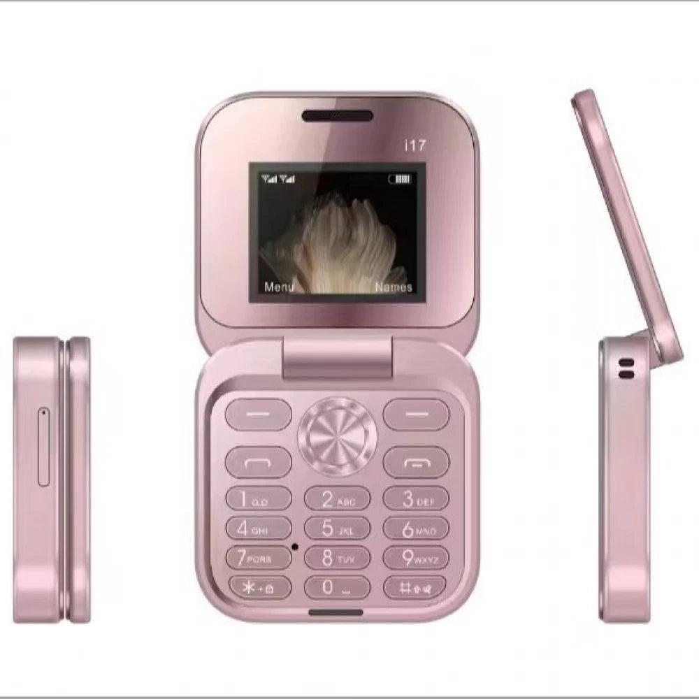 Mini Flip I17 Pro – Cellulare Pieghevole Dual SIM con Tastiera Grande, Torcia LED, Tascabile Klondo