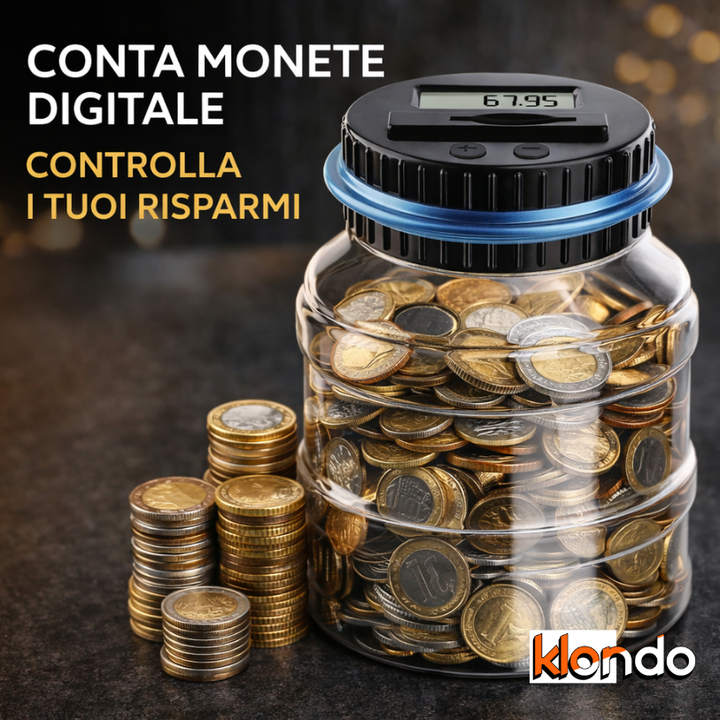 Salvadanaio Digitale Conta Monete con Display LCD – Conta Automatico Risparmi Klondo