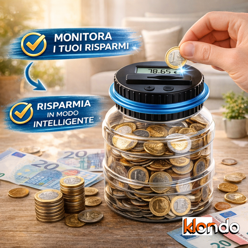 Salvadanaio Digitale Conta Monete con Display LCD – Conta Automatico Risparmi Klondo