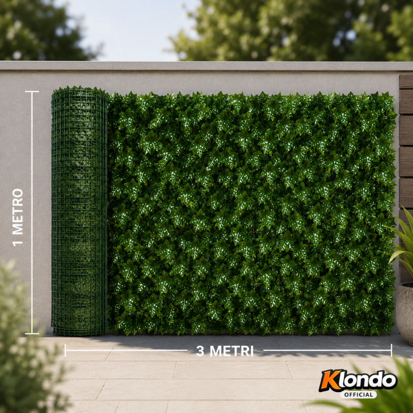 Siepe Artificiale 3D Effetto Realistico 1x3 Metri – Privacy e Design per Esterni e Interni Klondo