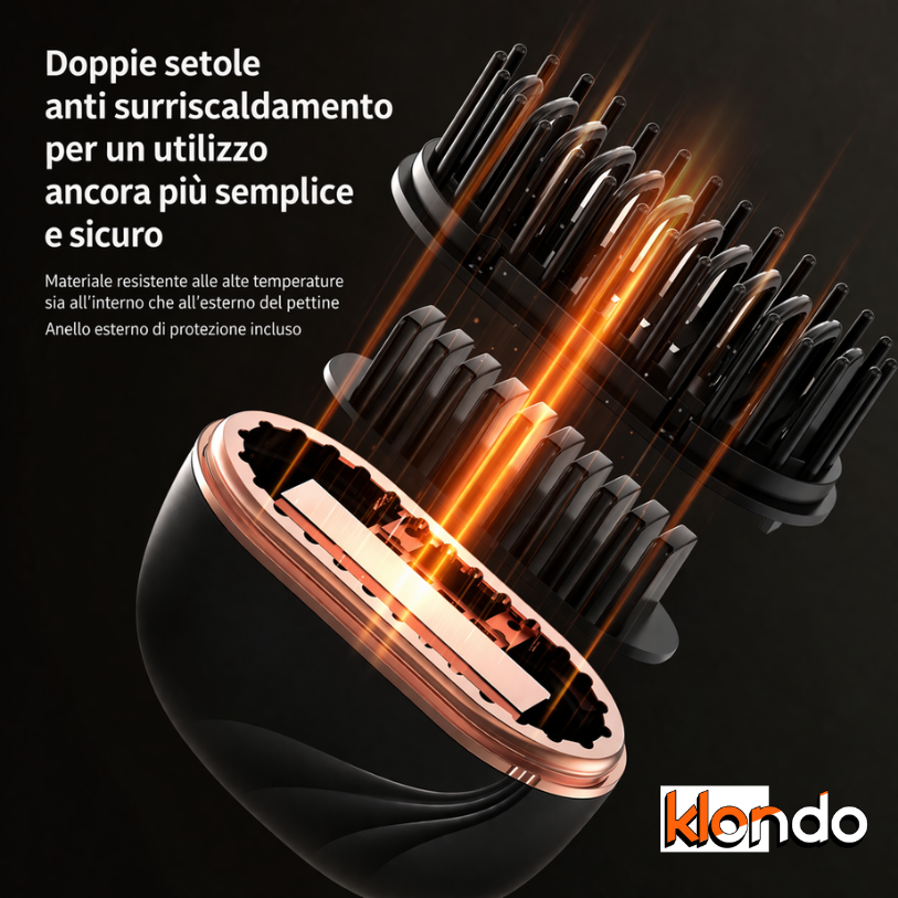 Mini Spazzola Lisciante Professionale Senza Fili – Ricaricabile USB, Portatile, Capelli Lisci Ovunque Klondo