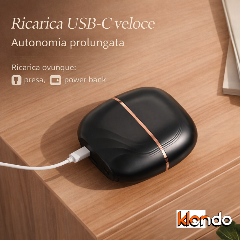 Mini Spazzola Lisciante Professionale Senza Fili – Ricaricabile USB, Portatile, Capelli Lisci Ovunque Klondo